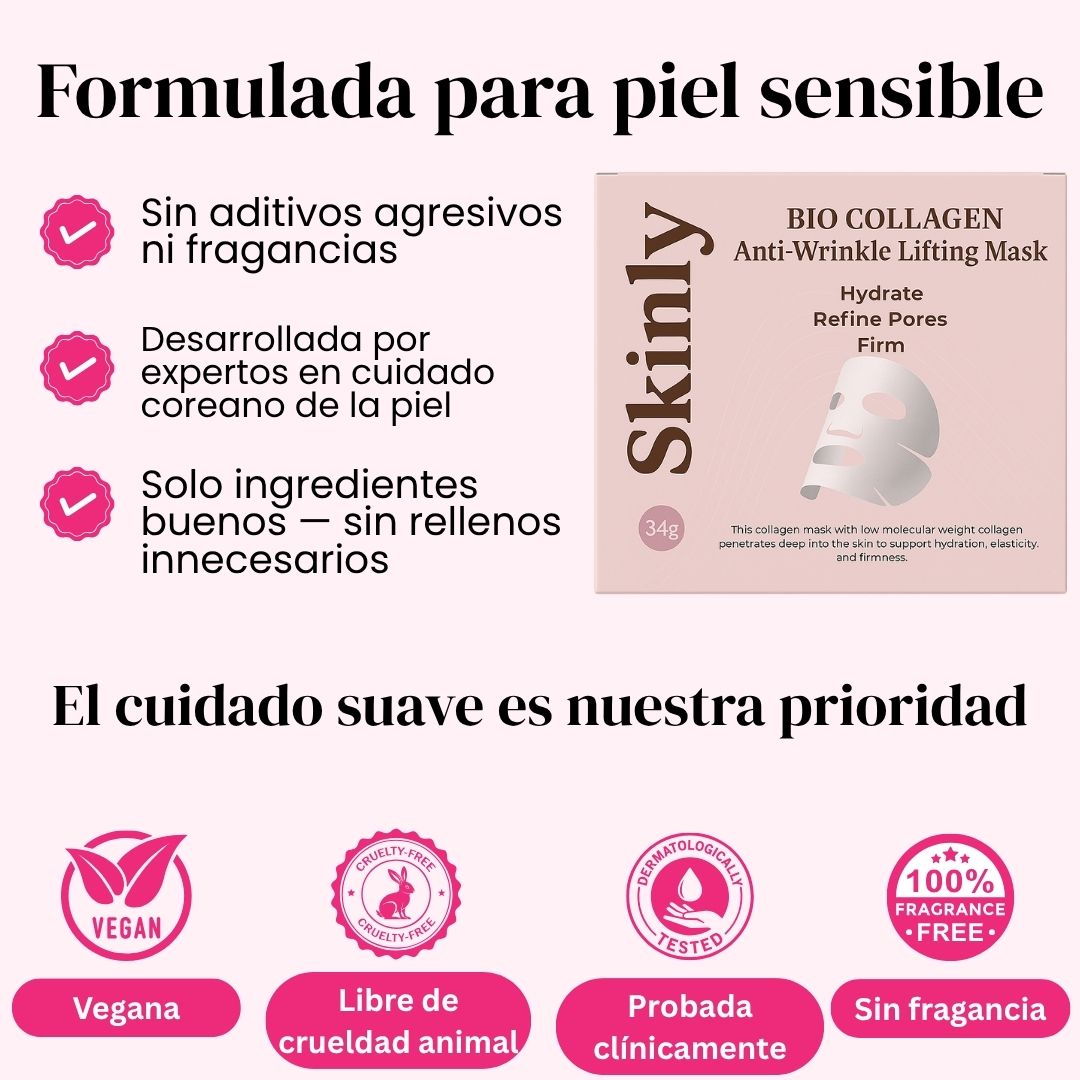 Skinly - Mascarilla de Colágeno y Péptidos de Acción Profunda