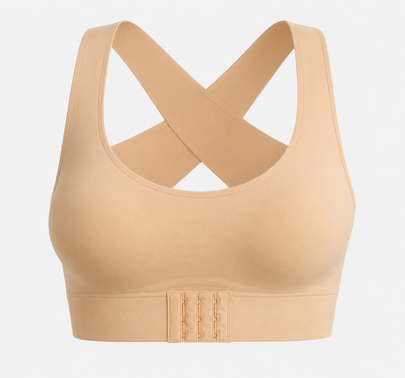 Cross Back Front Closure Wireless Posture Support Bra