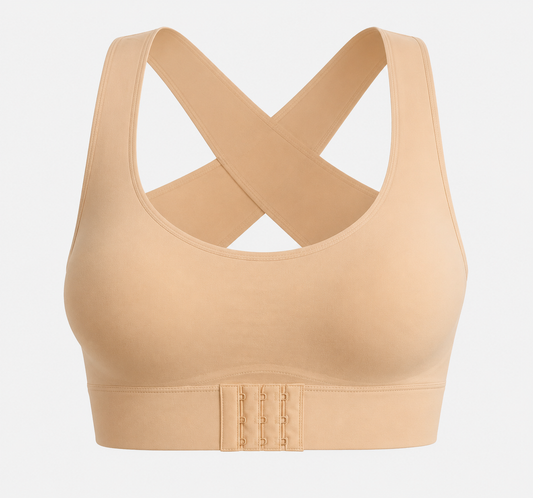 Cross Back Front Closure Wireless Posture Support Bra
