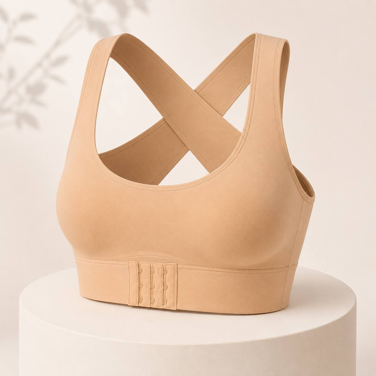 Cross Back Front Closure Wireless Posture Support Bra